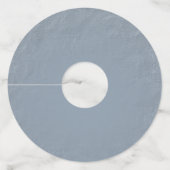 Rustic Dusty Blue Floral Bird Wedding Wijnglaslabel (Achterkant)