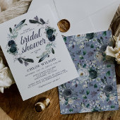 Rustic Dusty Blue Floral Vrijgezellenfeest Kaart