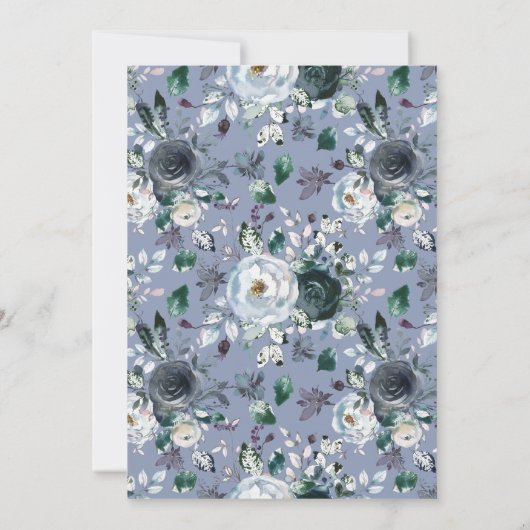 Rustic Dusty Blue Floral Vrijgezellenfeest Kaart (Achterkant)
