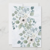 Rustic Dusty Blue Floral | Waterverf bruiloft Kaart (Achterkant)