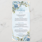 Rustic Dusty Blue Greenery Frame Wedding Menu (Voorkant)