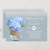 Rustic Dusty Blue Hydrangea Vrijgezellenfeest Brun Kaart (Voorkant / Achterkant)