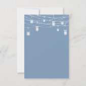 Rustic Dusty Blue Lights Wedding RSVP Kaart (Achterkant)