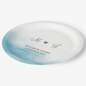 Rustic Dusty Blue Monogrammed Custom Wedding Papieren Bordje (Gekanteld)