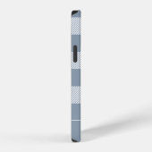 Rustic Dusty Blue Pset Pattern Monogram iPhone Hoesje (Rechterkant)