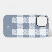 Rustic Dusty Blue Pset Pattern Monogram iPhone Hoesje (Achterkant horizontaal)