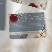 Rustic Dusty Blue Wedding Details Kaart