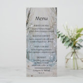 Rustic Dusty Blue Winter Forest Waterverf Wedding Menu (Staand voorkant)