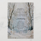 Rustic Dusty Blue Winter Forest Waterverf Wedding Programma (Voorkant)