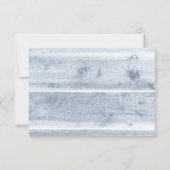 Rustic Dusty Blue Wood Wedding RSVP Kaartje (Achterkant)