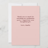 Rustic Dusty Pink Afstuderen 2 Foto Afstuderen Bedankkaart (Achterkant)