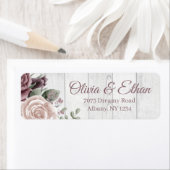 Rustic Dusty Roos Flowers Wood Etiket (Insitu)