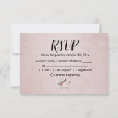 Rustic Dusty Roos Waterverf Flower Bouquet RSVP (Achterkant)