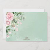 Rustic Dusty roze Roses Botanical Garden Wedding Kaart (Achterkant)