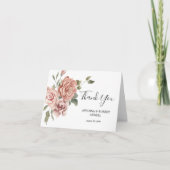 Rustic dusty roze roze  bruiloft dan bedankkaart (Voorkant)