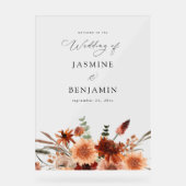 Rustic Earth & Champagne Florals Mariage Bienvenue (Recto)