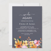 Rustic Earth Floral Paars "We Do Again" Huwelijksg Kaart (Voorkant)