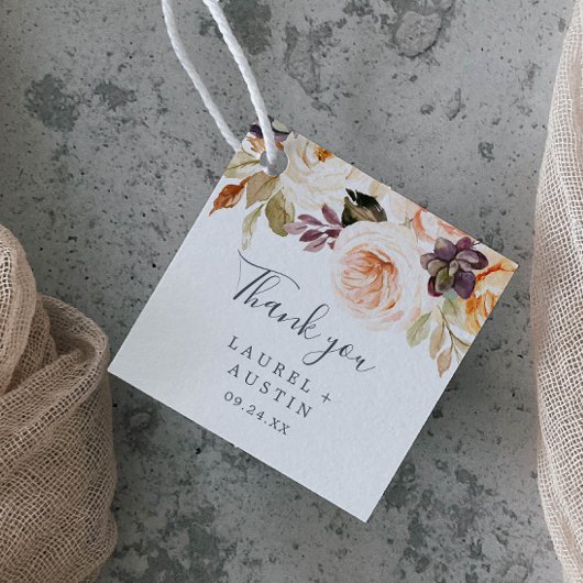 Rustic Earth Florals Dank je Bedankjes Labels