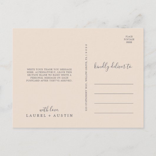 Rustic Earth Florals Dank u Briefkaart (Achterkant)