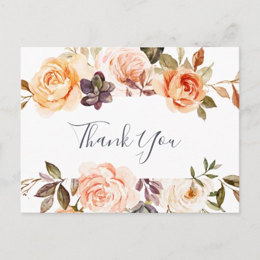 Rustic Earth Florals Dank u Briefkaart (Voorkant)