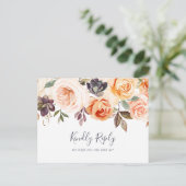 Rustic Earth Florals Menu Choix Carte Postale RSVP (Debout devant)