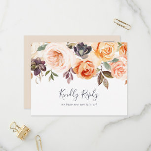 Rustic Earth Florals Menu Keuze RSVP-Briefkaart
