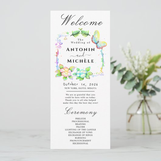 Rustic Earth Florals Programme de mariage (Debout devant)