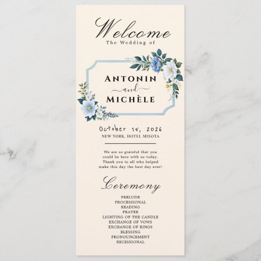 Rustic Earth Florals Programme de mariage (Devant)
