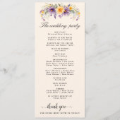 Rustic Earth Florals Programme de mariage (Dos)