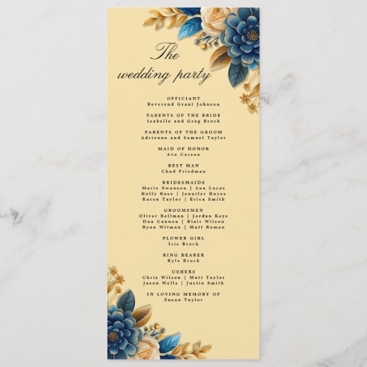 Rustic Earth Florals Programme de mariage (Dos)
