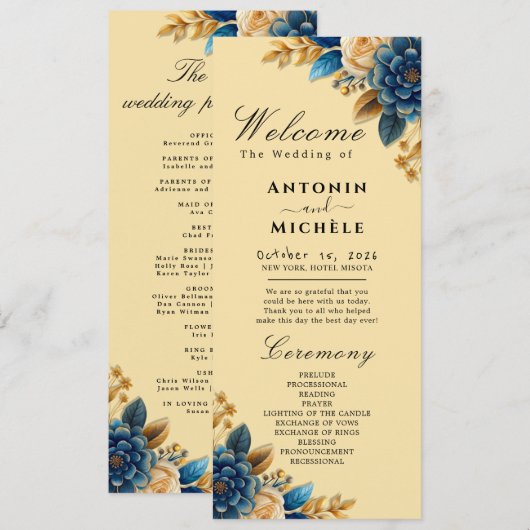 Rustic Earth Florals Programme de mariage (Devant / Derrière)