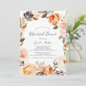 Rustic Earth Florals Rehearsal Dinner Kaart (Staand voorkant)