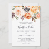 Rustic Earth Florals Spaans Nuestra Boda Kaart (Voorkant)