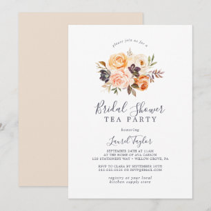 Rustic Earth Florals Vrijgezellenfeest Tea Party Kaart