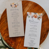 Rustic Earth Florals Wedding Programme Programma