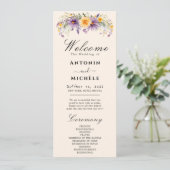 Rustic Earth Florals Wedding Programme Programma (Staand voorkant)