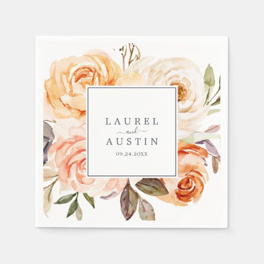 Rustic Earth Florals Wedding Servet (Voorkant)