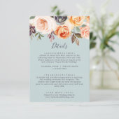 Rustic Earth | Mint Wedding Details Kaart (Staand voorkant)