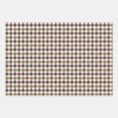 Rustic Earth Tone Checkered Plaid Inpakpapier Vel (Voorkant)