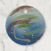 Rustic Earth Tone Groen, Bruin & Beige Brushstroke Bedankjes Labels (Achterkant)