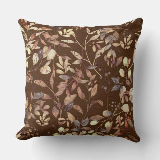 Rustic Earth-Tone Leaf Pattern Sierkussen