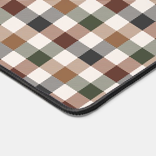 Rustic Earth Tone Plaid Pattern Bureaumat (Hoek)