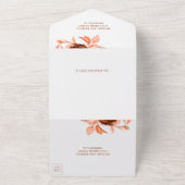 Rustic Earthy Boho Floral Arch Terracotta Wedding All In One Uitnodiging (Buitenkant)