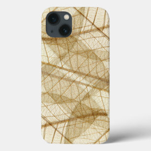 Rustic Earthy Cream Beige Leaves iPhone 13 Hoesje