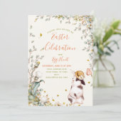 Rustic Easter Egg Hunt & Celebration Invitation Kaart (Staand voorkant)