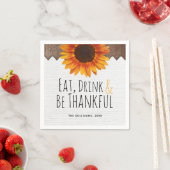 Rustic Eat Drink Wees dankbaar Thanksgiving Servet (Insitu)