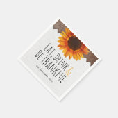 Rustic Eat Drink Wees dankbaar Thanksgiving Servet (Hoek)