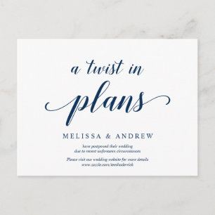 Rustic, een draai in Plans, marineblauw, uitgestel Briefkaart