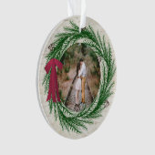 Rustic Eerste Kerstmis 2 met een kerstfoto Ornament (voorkant)