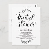 Rustic Elegance Bridal Shower Invitation Briefkaart (Voorkant / Achterkant)